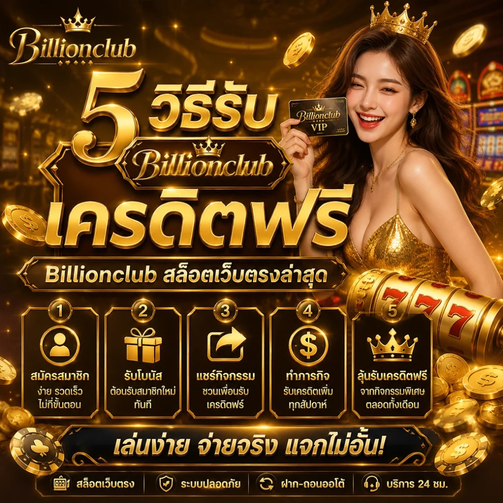 5 วิธีรับ Billionclub เครดิตฟรี สล็อตเว็บตรงล่าสุด
